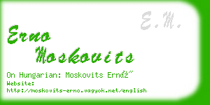 erno moskovits business card